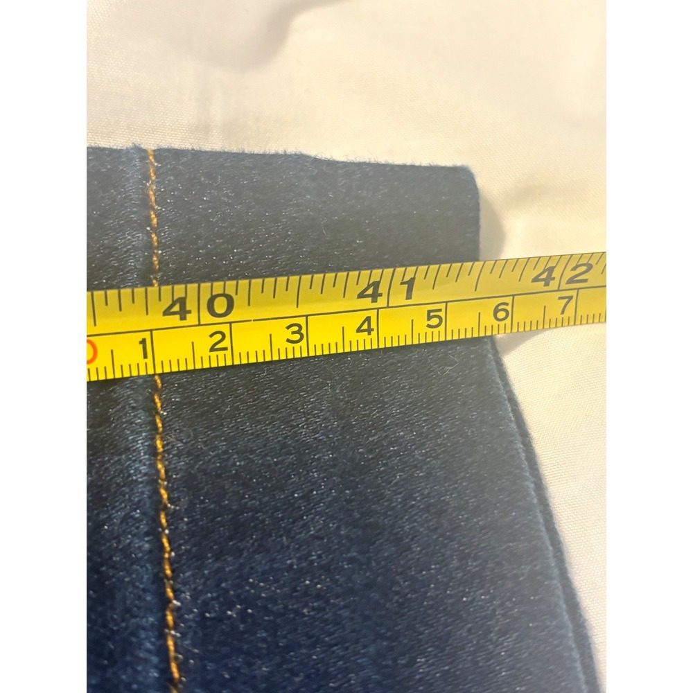 Maeve Colette Dark Wash High Rise Wide Leg Patch Pocket Denim Jeans Indigo Blue - Picture 4 of 7